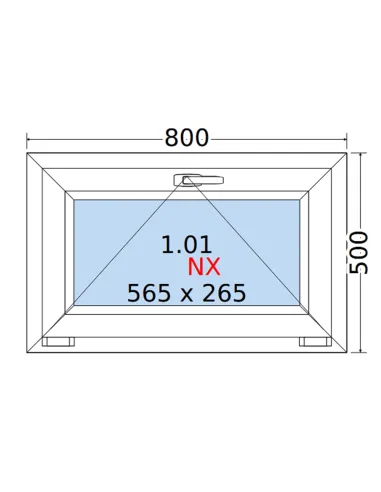 Okno PCV 80 x 50 cm Uchylne Trzyszybowe Rehau Synego