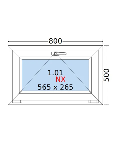 Okno PCV 80 x 50 cm Uchylne Trzyszybowe Rehau Synego