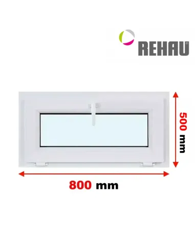 Okno PCV 80 x 50 cm Uchylne Trzyszybowe Rehau Synego