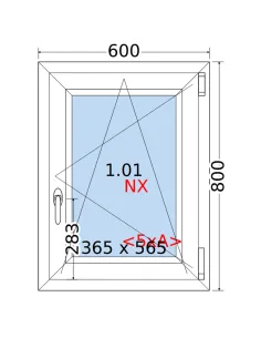 Okno PCV 60 x 80 cm Rozwierno-Uchylne Trzyszybowe Rehau Synego 2