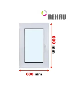 Okno PCV 60 x 80 cm Rozwierno-Uchylne Trzyszybowe Rehau Synego