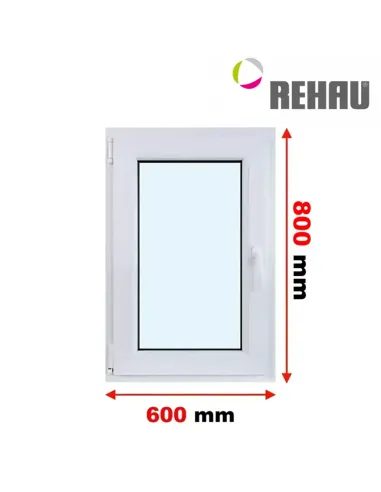 Okno PCV 60 x 80 cm Rozwierno-Uchylne Trzyszybowe Rehau Synego