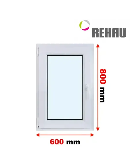 Okno PCV 60 x 80 cm Rozwierno-Uchylne Trzyszybowe Rehau Synego
