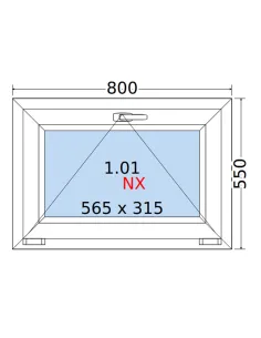 Okno PCV 80 x 55 cm Uchylne Trzyszybowe Rehau Synego 2