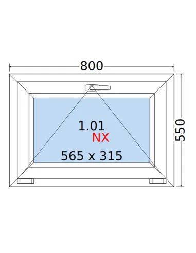 Okno PCV 80 x 55 cm Uchylne Trzyszybowe Rehau Synego