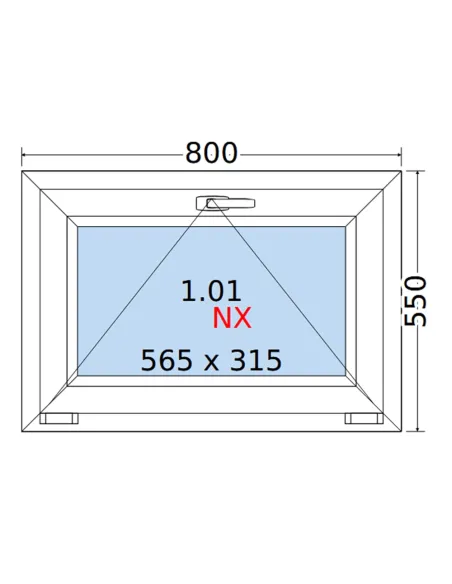 Okno PCV 80 x 55 cm Uchylne Trzyszybowe Rehau Synego