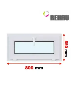 Okno PCV 80 x 55 cm Uchylne Trzyszybowe Rehau Synego