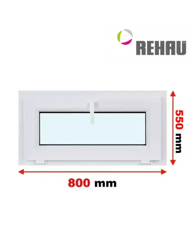 Okno PCV 80 x 55 cm Uchylne Trzyszybowe Rehau Synego