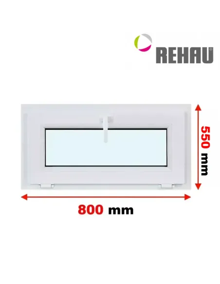 Okno PCV 80 x 55 cm Uchylne Trzyszybowe Rehau Synego