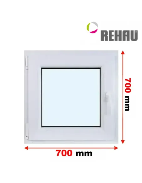 Okno PCV 70 x 70 cm Rozwierno-Uchylne Trzyszybowe Rehau Synego