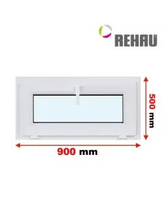 Okno PCV 90 x 50 cm Uchylne Trzyszybowe Rehau Synego