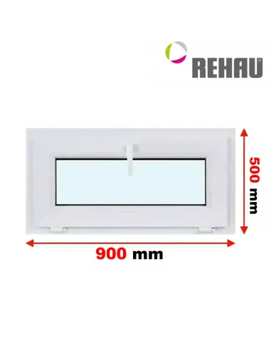 Okno PCV 90 x 50 cm Uchylne Trzyszybowe Rehau Synego