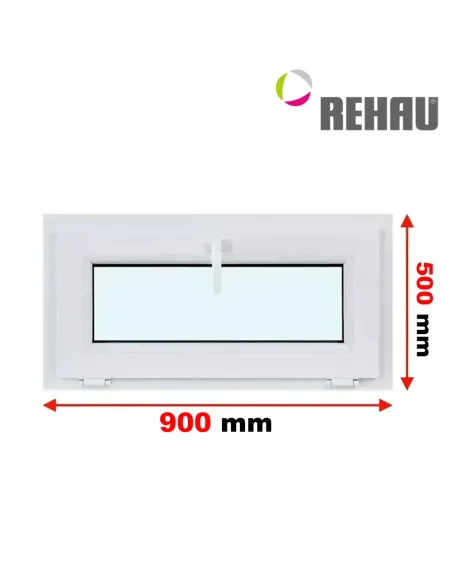 Okno PCV 90 x 50 cm Uchylne Trzyszybowe Rehau Synego