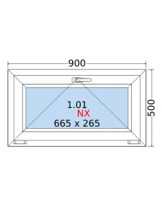 Okno PCV 90 x 50 cm Uchylne Trzyszybowe Rehau Synego 2