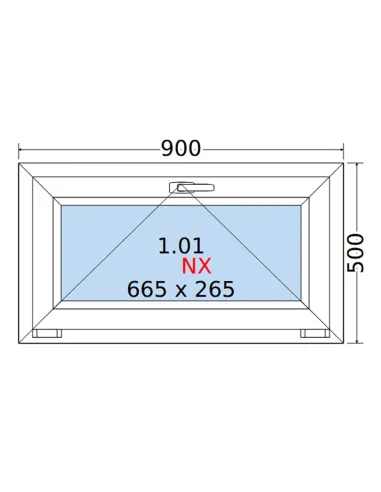 Okno PCV 90 x 50 cm Uchylne Trzyszybowe Rehau Synego