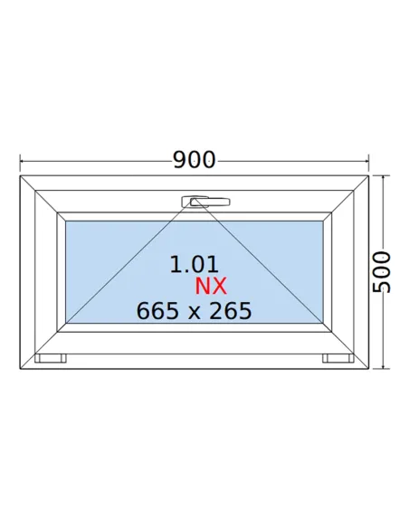 Okno PCV 90 x 50 cm Uchylne Trzyszybowe Rehau Synego
