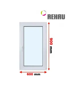 Okno PCV 60 x 90 cm Rozwierno-Uchylne Trzyszybowe Rehau Synego