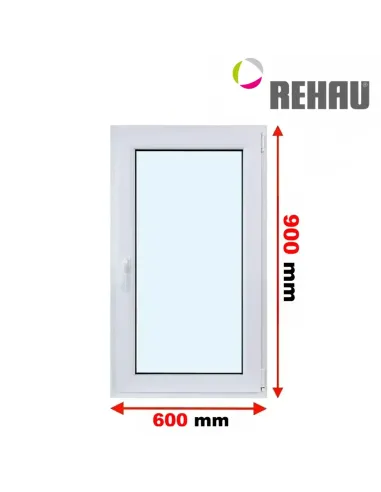 Okno PCV 60 x 90 cm Rozwierno-Uchylne Trzyszybowe Rehau Synego