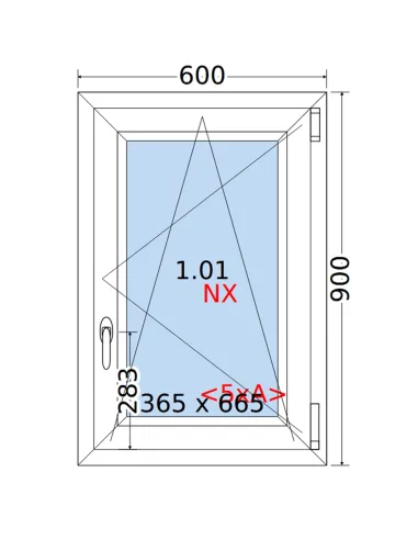 Okno PCV 60 x 90 cm Rozwierno-Uchylne Trzyszybowe Rehau Synego