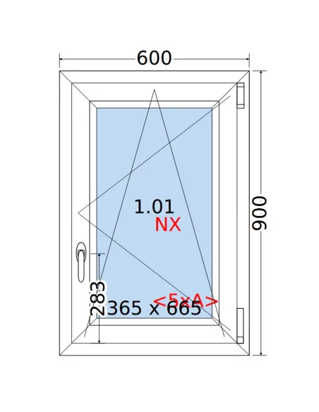 Okno PCV 60 x 90 cm Rozwierno-Uchylne Trzyszybowe Rehau Synego