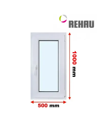 Okno PCV 50 x 100 cm Rozwierno-Uchylne Trzyszybowe Rehau Synego