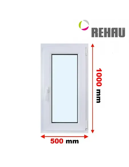 Okno PCV 50 x 100 cm Rozwierno-Uchylne Trzyszybowe Rehau Synego