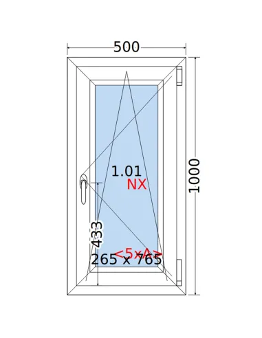 Okno PCV 50 x 100 cm Rozwierno-Uchylne Trzyszybowe Rehau Synego