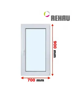 Okno PCV 70 x 90 cm Rozwierno-Uchylne Trzyszybowe Rehau Synego