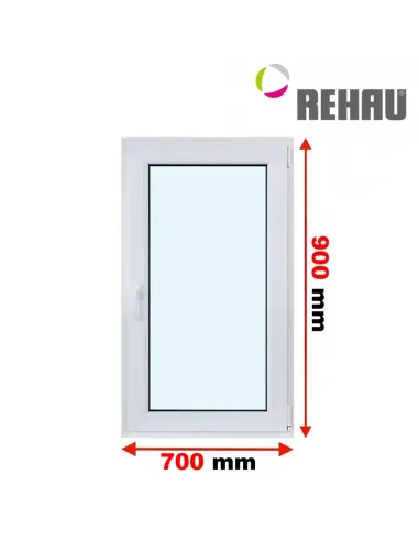 Okno PCV 70 x 90 cm Rozwierno-Uchylne Trzyszybowe Rehau Synego