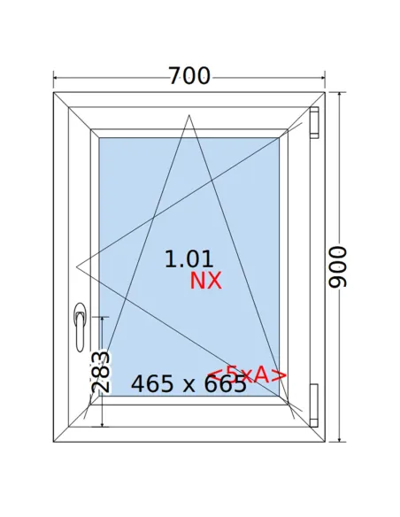 Okno PCV 70 x 90 cm Rozwierno-Uchylne Trzyszybowe Rehau Synego