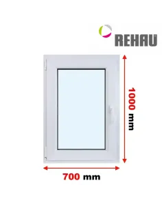 Okno PCV 70 x 100 cm Rozwierno-Uchylne Trzyszybowe Rehau Synego