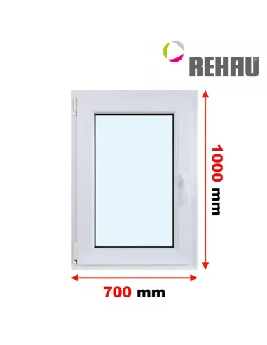 Okno PCV 70 x 100 cm Rozwierno-Uchylne Trzyszybowe Rehau Synego