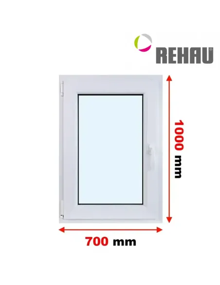 Okno PCV 70 x 100 cm Rozwierno-Uchylne Trzyszybowe Rehau Synego