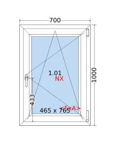 Okno PCV 70 x 100 cm Rozwierno-Uchylne Trzyszybowe Rehau Synego 2