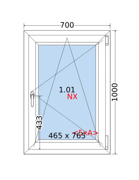 Okno PCV 70 x 100 cm Rozwierno-Uchylne Trzyszybowe Rehau Synego