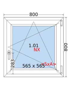 Okno PCV 80 x 80 cm Rozwierno-Uchylne Trzyszybowe Rehau Synego 2