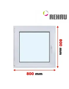 Okno PCV 80 x 80 cm Rozwierno-Uchylne Trzyszybowe Rehau Synego