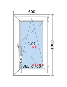 Okno PCV 60 x 100 cm Rozwierno-Uchylne Trzyszybowe Rehau Synego 2