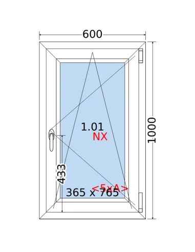 Okno PCV 60 x 100 cm Rozwierno-Uchylne Trzyszybowe Rehau Synego