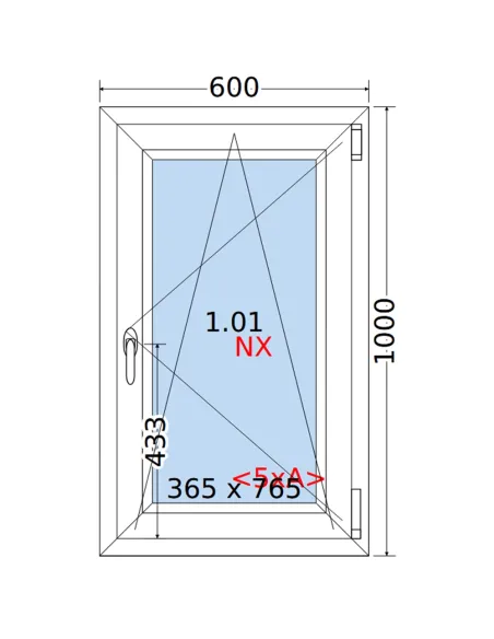 Okno PCV 60 x 100 cm Rozwierno-Uchylne Trzyszybowe Rehau Synego