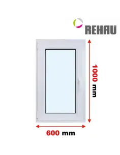 Okno PCV 60 x 100 cm Rozwierno-Uchylne Trzyszybowe Rehau Synego