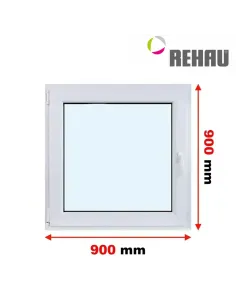 Okno PCV 90 x 90 cm Rozwierno-Uchylne Trzyszybowe Rehau Synego