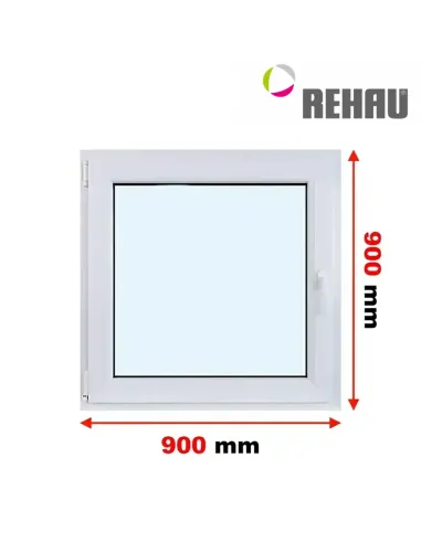 Okno PCV 90 x 90 cm Rozwierno-Uchylne Trzyszybowe Rehau Synego