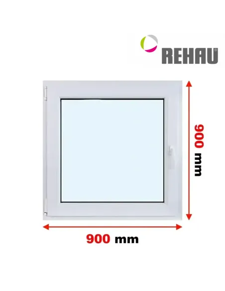 Okno PCV 90 x 90 cm Rozwierno-Uchylne Trzyszybowe Rehau Synego