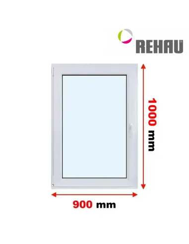 Okno PCV 90 x 100 cm Rozwierno-Uchylne Trzyszybowe Rehau Synego