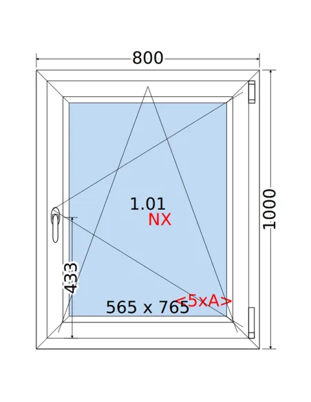 Okno PCV 80 x 100 cm Rozwierno-Uchylne Trzyszybowe Rehau Synego