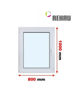 Okno PCV 80 x 100 cm Rozwierno-Uchylne Trzyszybowe Rehau Synego