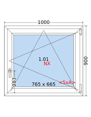 Okno PCV 100 x 90 cm Rozwierno-Uchylne Trzyszybowe Rehau Synego