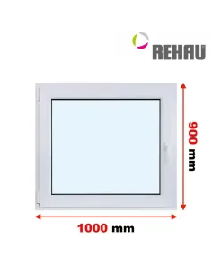 Okno PCV 100 x 90 cm Rozwierno-Uchylne Trzyszybowe Rehau Synego
