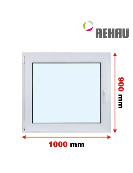 Okno PCV 100 x 90 cm Rozwierno-Uchylne Trzyszybowe Rehau Synego